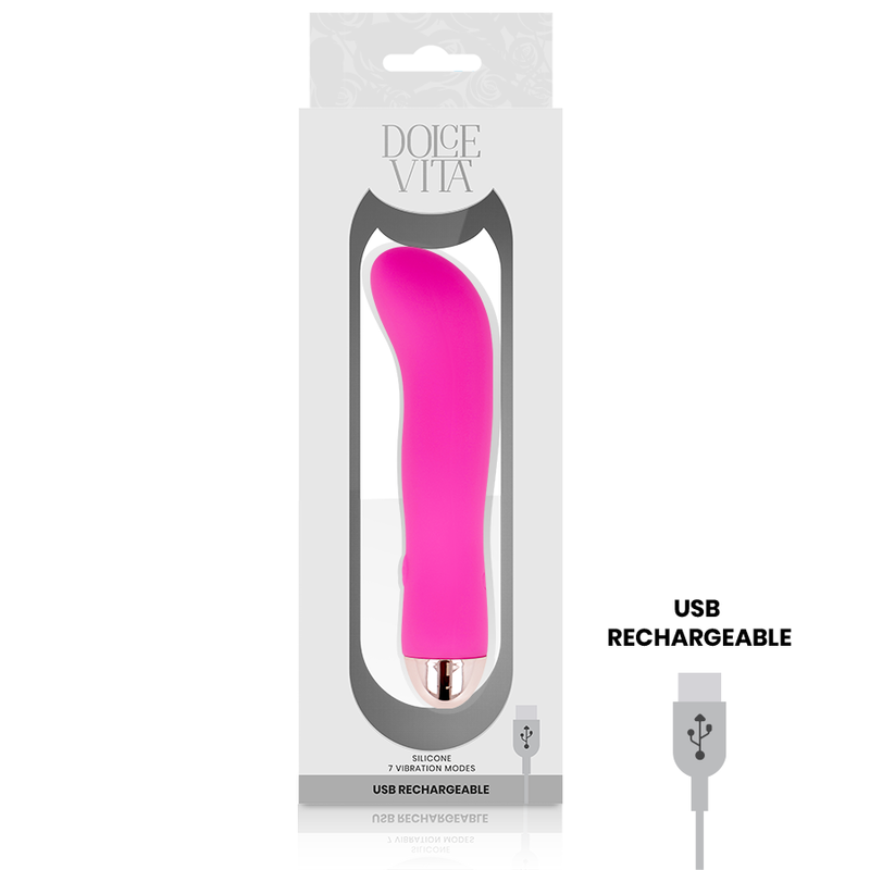 DOLCE VITA - VIBRADOR RECARREGÁVEL DUAS VELOCIDADES PINK 7 - Imagem 3