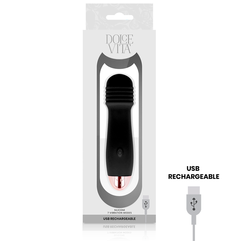 DOLCE VITA - VIBRADOR RECARREGÁVEL TRÊS PRETO 7 VELOCIDADE - Imagem 2