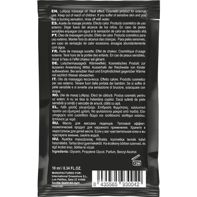 COQUETTE CHIC DESIRE - ÓLEO DE MASSAGEM BEIJVEL DE BOLSO COM EFEITO DE CALOR PIRULITO 10 ML - Imagem 2