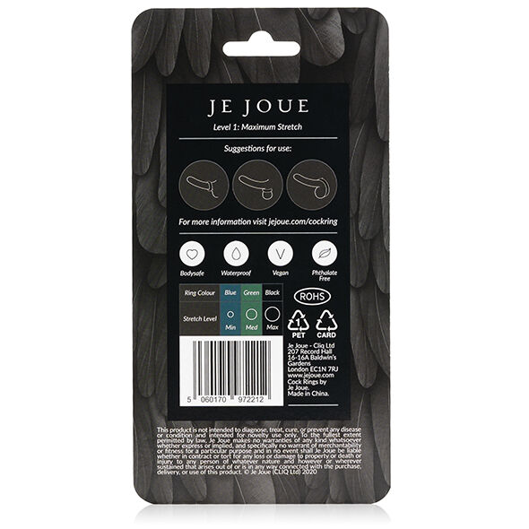 JE JOUE - ANEL DE GALO DE SILICONE DE ESTICAO MXIMA - PRETO - Imagem 5
