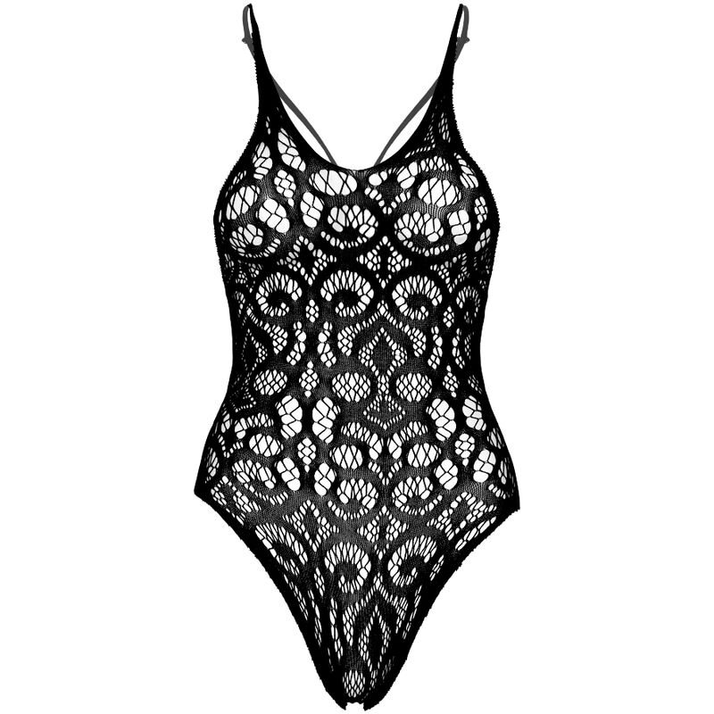 LEG AVENUE - SEAMLESS SCROLL LACE TEDDY - PRETO - Imagem 5