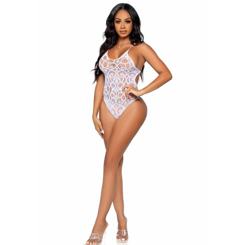 LEG AVENUE - SEAMLESS SCROLL LACE TEDDY - BRANCO - Imagem 2