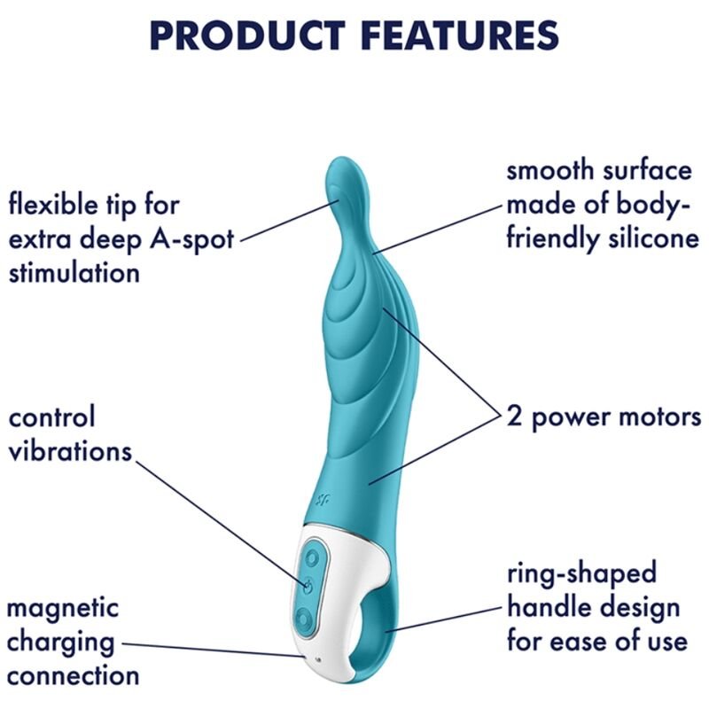 SATISFYER - VIBRADOR AMAZING 2 ASPOT TURQUESA - Imagem 4