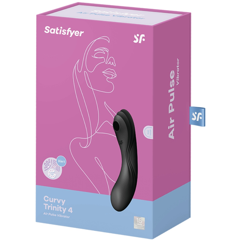 SATISFYER - VIBRADOR DE PULSO DE AR CURVY TRINITY 4 PRETO - Imagem 3