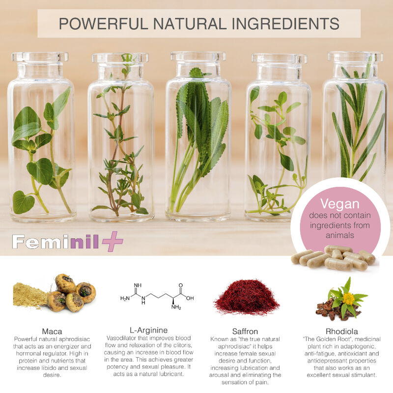 500 COSMETICS - FEMINIL+ MELHORIA DA LIBIDO SEXUAL FEMININA - 30 CÁPSULAS - Imagem 2