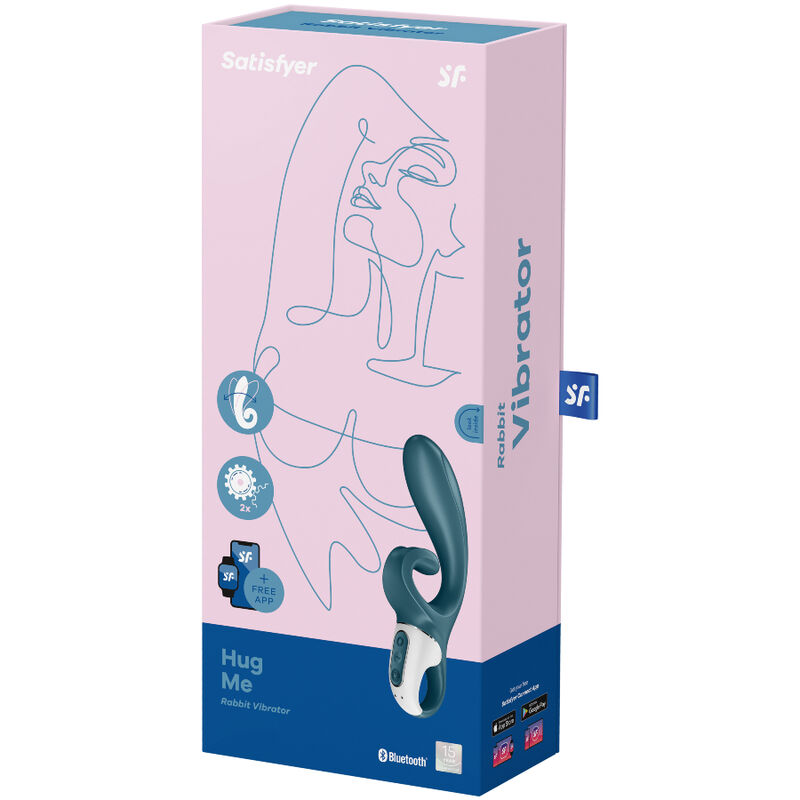SATISFYER HUG ME RABBIT VIBRATOR APP - BLUE - Imagem 4