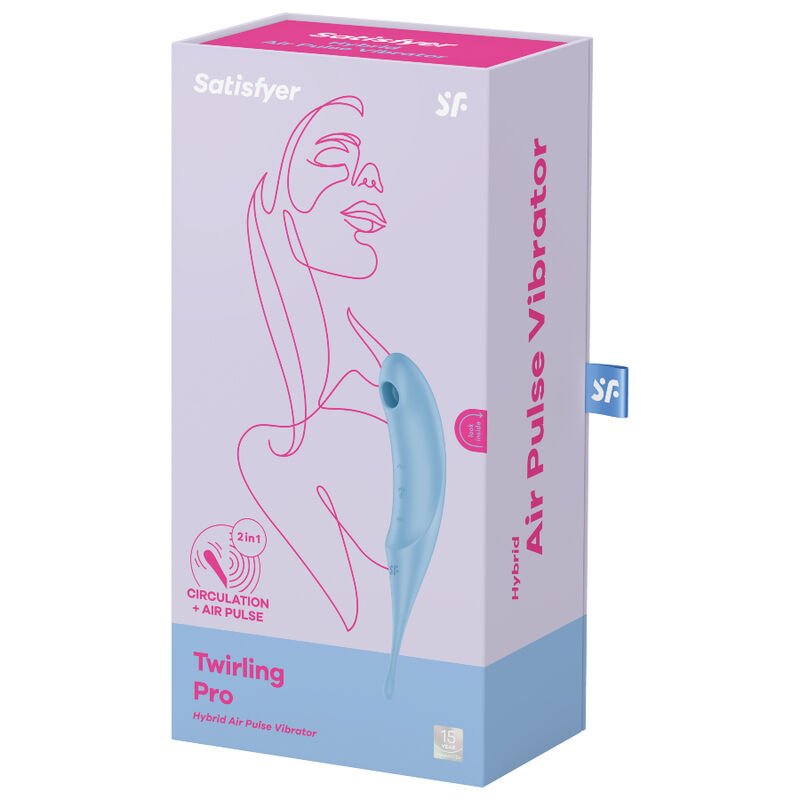 ESTIMULADOR E VIBRADOR SATISFYER TWIRLING PRO AIR PULSE - AZUL - Imagem 4