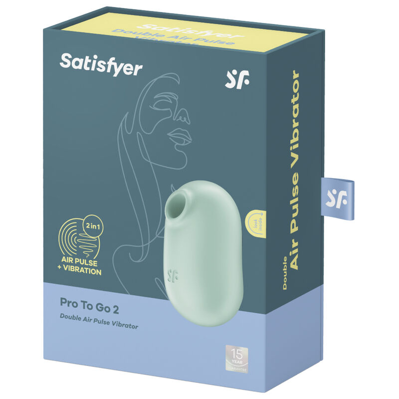 SATISFYER PRO TO GO 2 ESTIMULADOR DE PULSO DE AR DUPLO E VIBRADOR - BEGE - Imagem 5