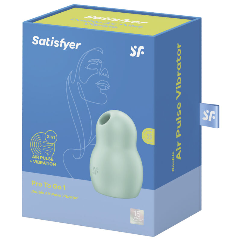 SATISFYER PRO TO GO 1 ESTIMULADOR DE PULSO DE AR DUPLO E VIBRADOR - VERDE - Imagem 4