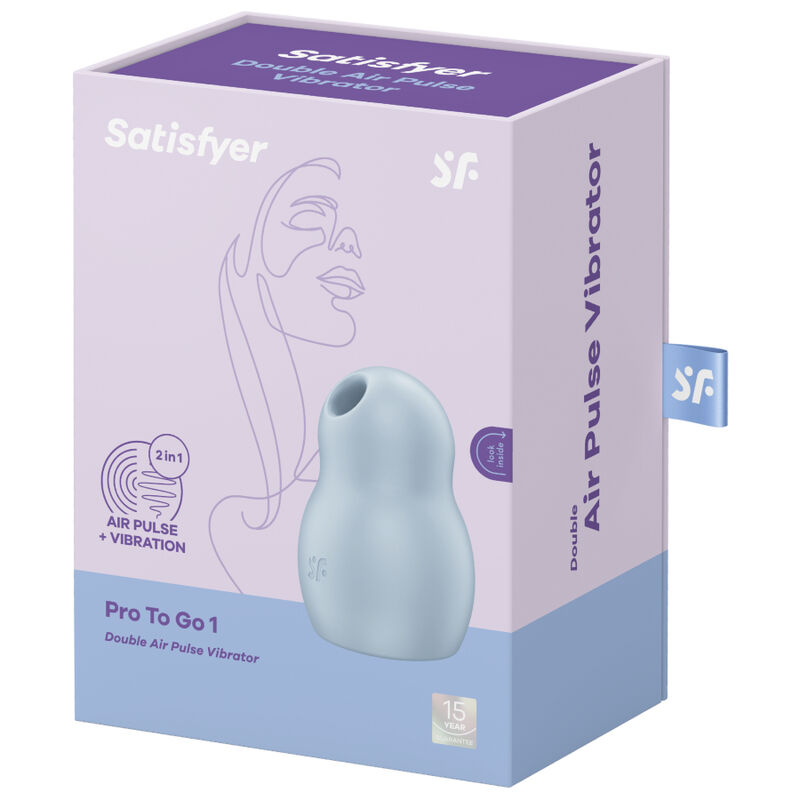 SATISFYER PRO TO GO 1 ESTIMULADOR DE PULSO DE AR DUPLO E VIBRADOR - AZUL - Imagem 4