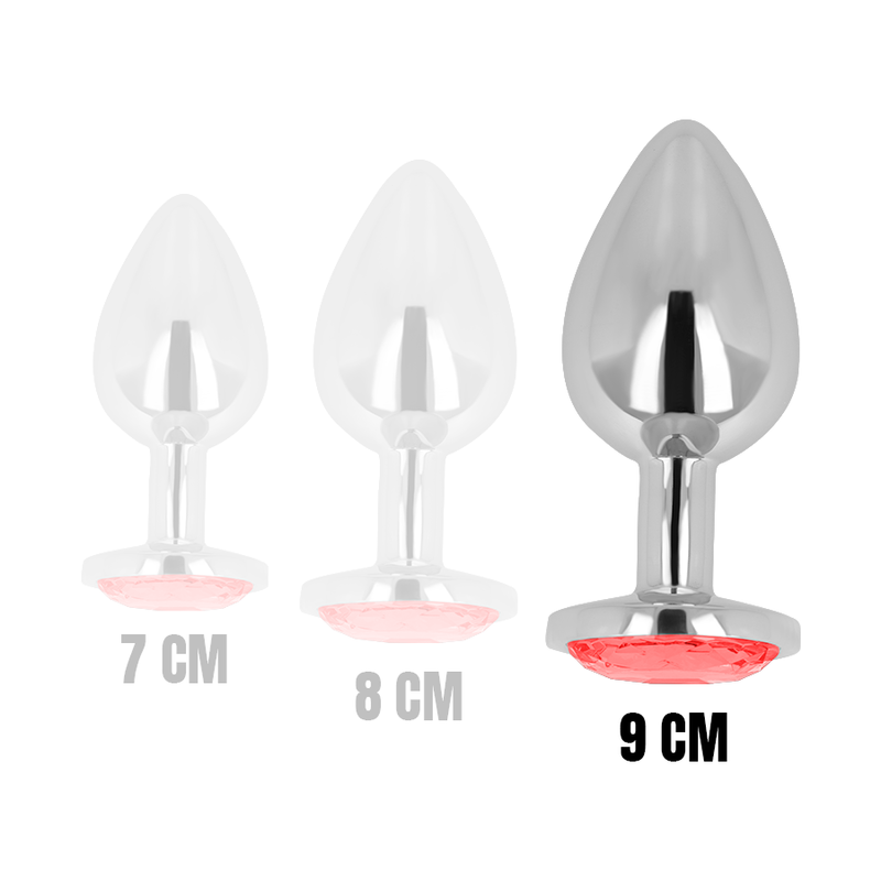 OHMAMA - PLUG ANAL COM CRISTAL VERMELHO 9 CM - Imagem 4