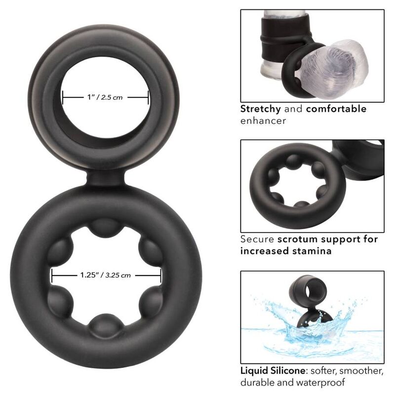CALEXOTICS - ANEL ALPHA DUAL MAGNUM PRETO - Imagem 3