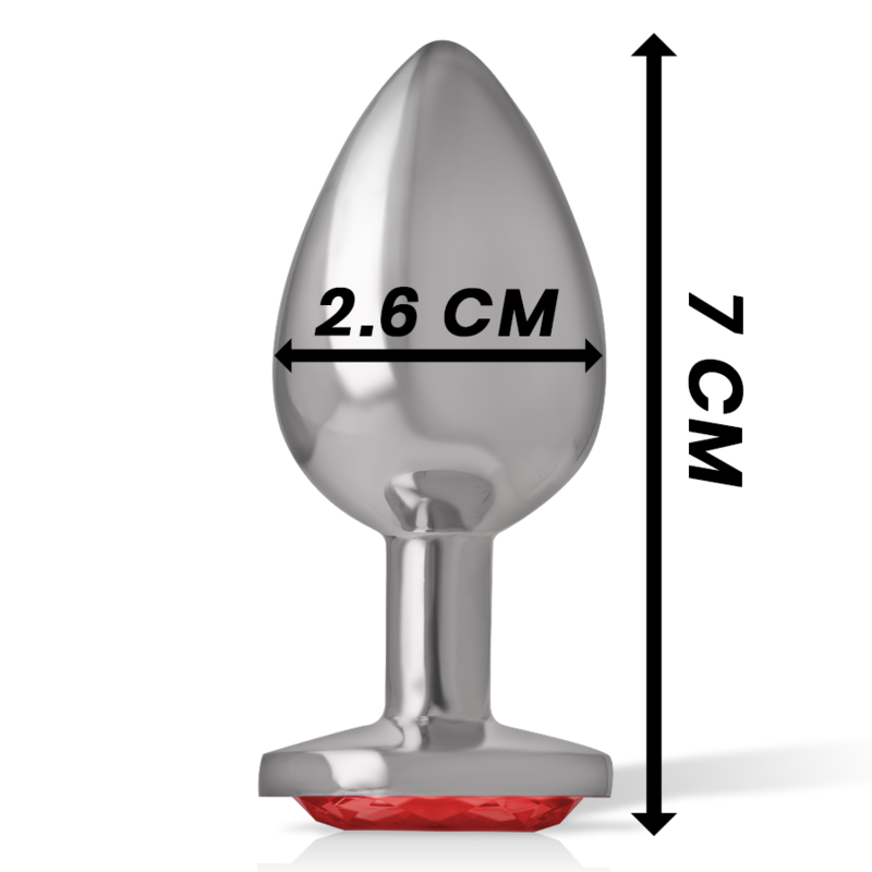 INTENSE - PLUG ANAL DE METAL DE ALUMÍNIO COM CRISTAL VERMELHO TAMANHO S - Imagem 4
