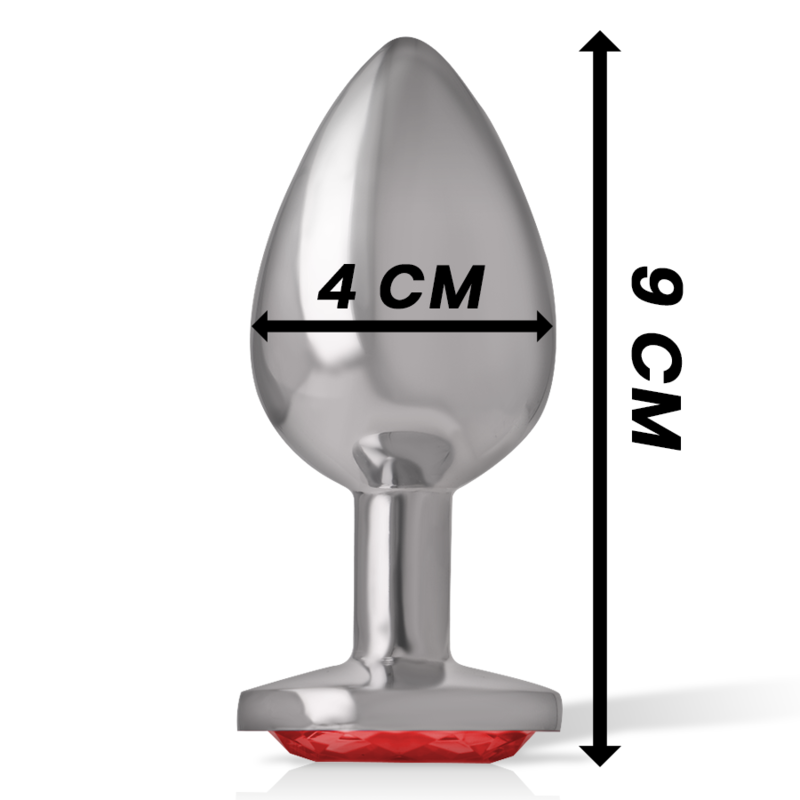 INTENSE - PLUG ANAL DE METAL DE ALUMÍNIO COM CRISTAL VERMELHO TAMANHO L - Imagem 4