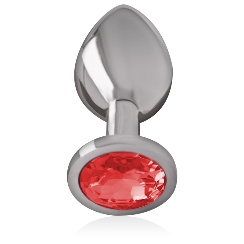 INTENSE - PLUG ANAL DE METAL DE ALUMÍNIO COM CRISTAL VERMELHO TAMANHO L - Imagem 2