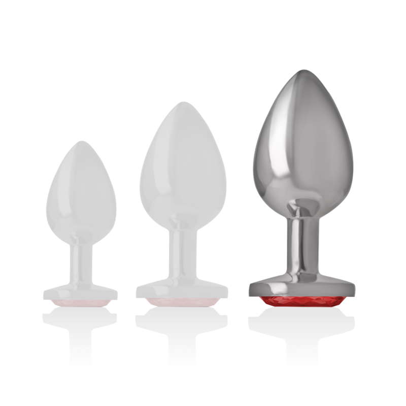 INTENSE - PLUG ANAL DE METAL DE ALUMÍNIO COM CRISTAL VERMELHO TAMANHO L - Imagem 5