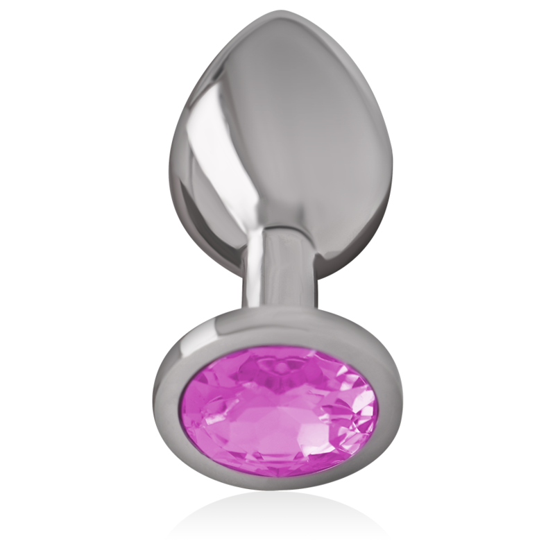INTENSE - PLUG ANAL DE METAL DE ALUMÍNIO COM CRISTAL ROSA TAMANHO S - Imagem 2