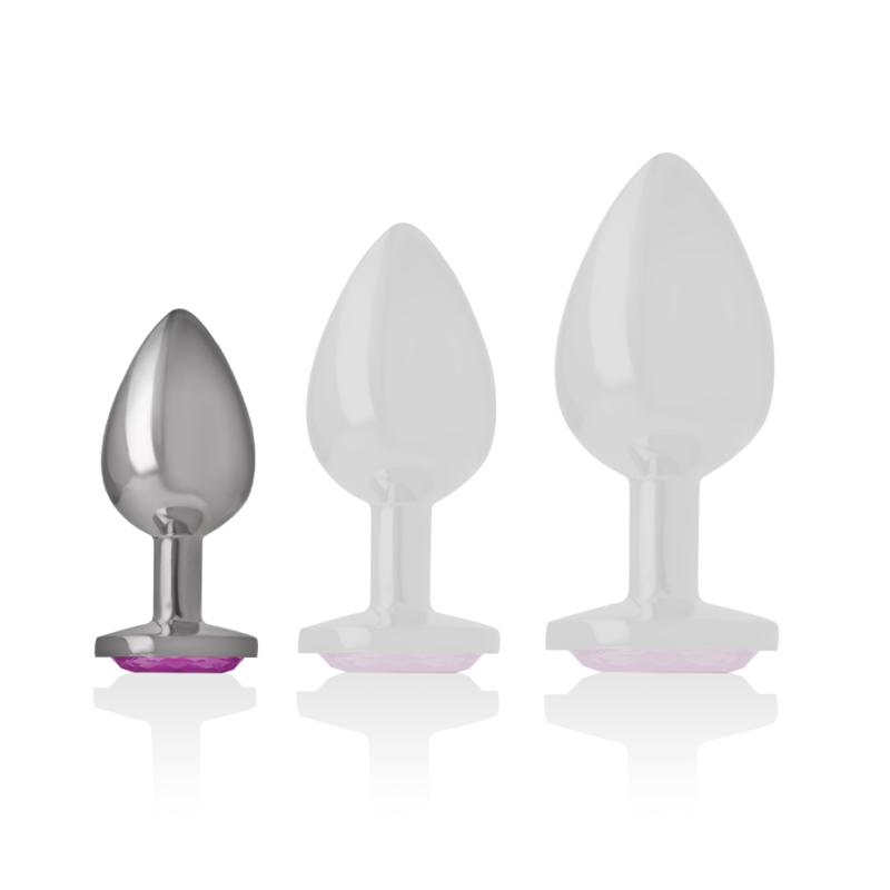 INTENSE - PLUG ANAL DE METAL DE ALUMÍNIO COM CRISTAL ROSA TAMANHO S - Imagem 5