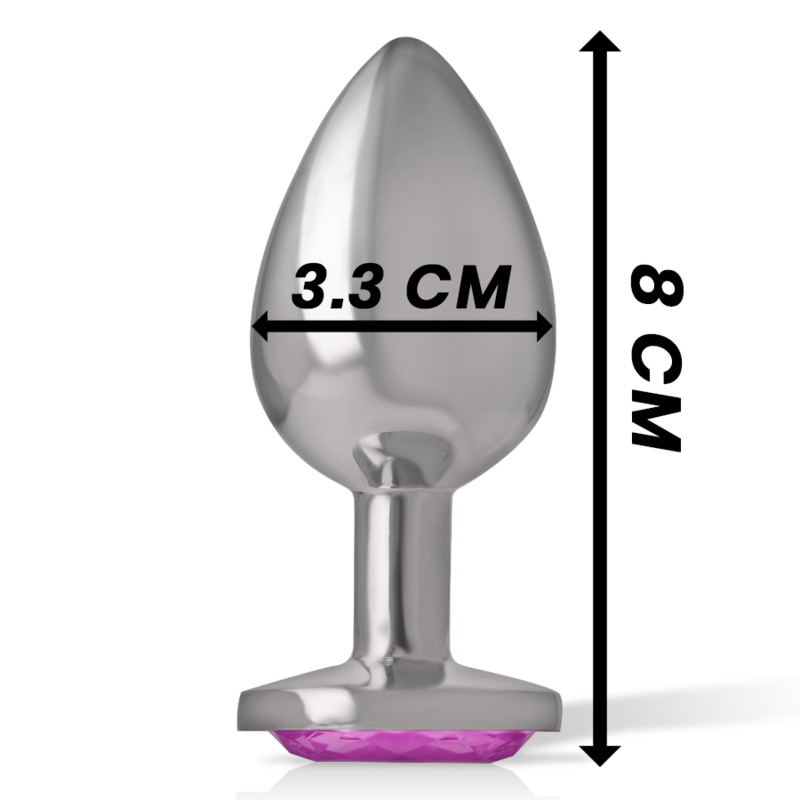 INTENSE - PLUG ANAL DE METAL DE ALUMÍNIO COM CRISTAL ROSA TAMANHO M - Imagem 4