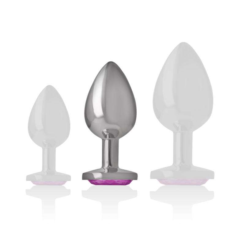 INTENSE - PLUG ANAL DE METAL DE ALUMÍNIO COM CRISTAL ROSA TAMANHO L - Imagem 5