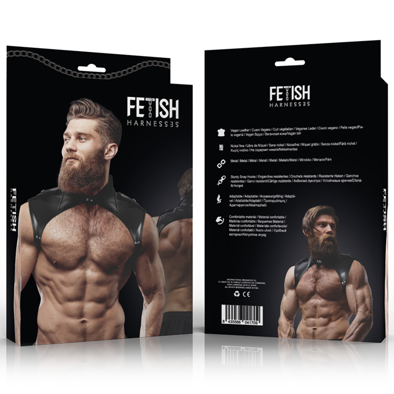 FETISH SUBMISSIVE ATTITUDE - ARNÊS DE PESCOO DE COURO ECO AJUSTVEL BRIGADA MASCULINA - Imagem 4