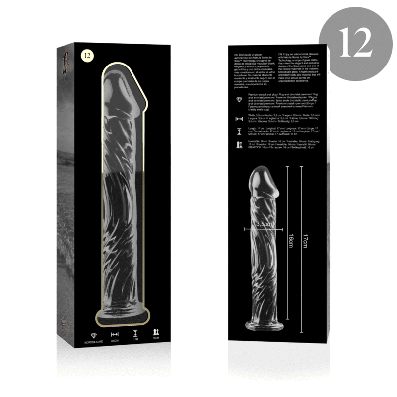 NEBULA SERIES BY IBIZA - MODELO 12 DILDO VIDRO BOROSILICADO 17 X 3,5 CM TRANSPARENTE
