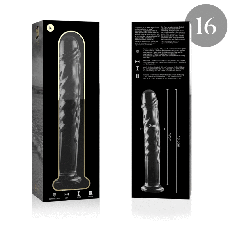 NEBULA SERIES BY IBIZA - MODELO 16 DILDO VIDRO BOROSILICADO 18,5 X 3 CM TRANSPARENTE