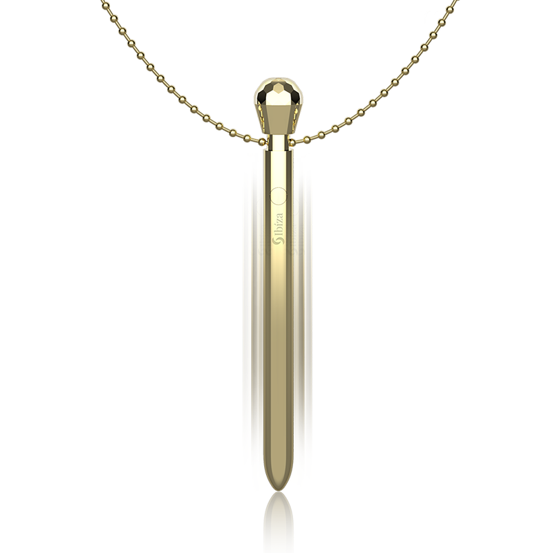 IBIZA - ESTIMULADOR DE BOLSO CLITÓRICO COLAR CARREGADOR USB 12 MODOS DE VIBRAO DOURADO 12,2 X 1,5 - Imagem 4