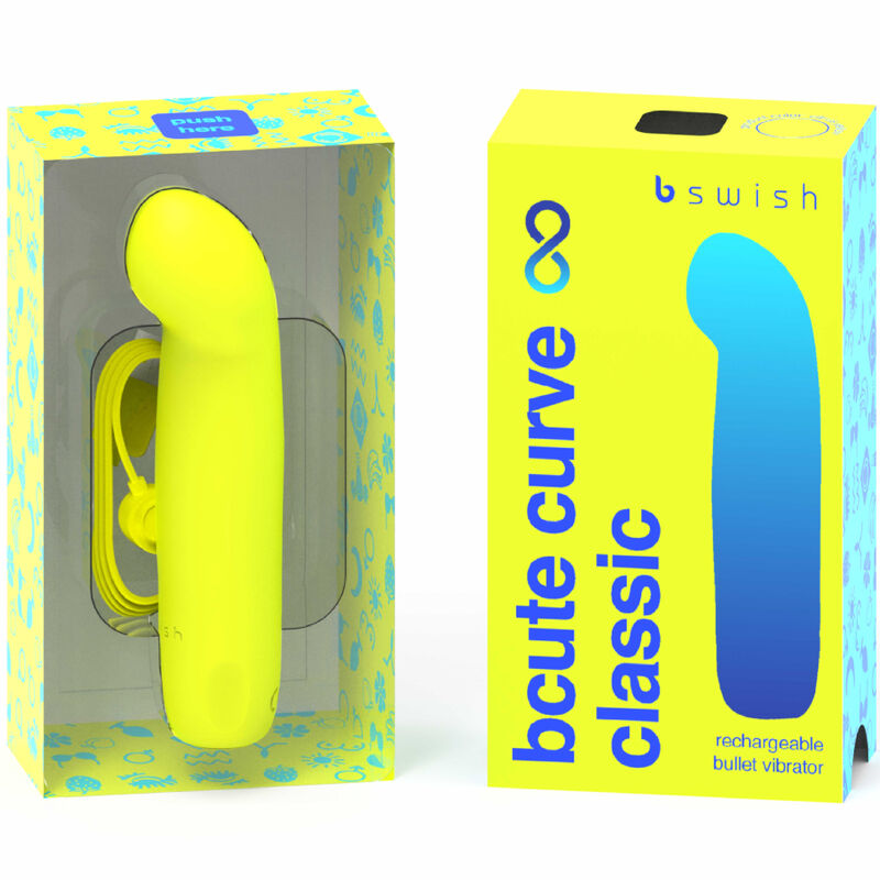 B SWISH - BCUTE CURVE INFINITE CLASSIC RECARREGVEL VIBRADOR DE SILICONE AMARELO - Imagem 2