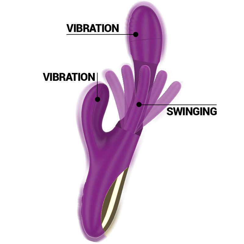 INTENSE - APOLO VIBRADOR MULTIFUNO RECARREGVEL 7 VIBRAÕES COM LÍNGUA OSCILANTE ROXA - Imagem 4