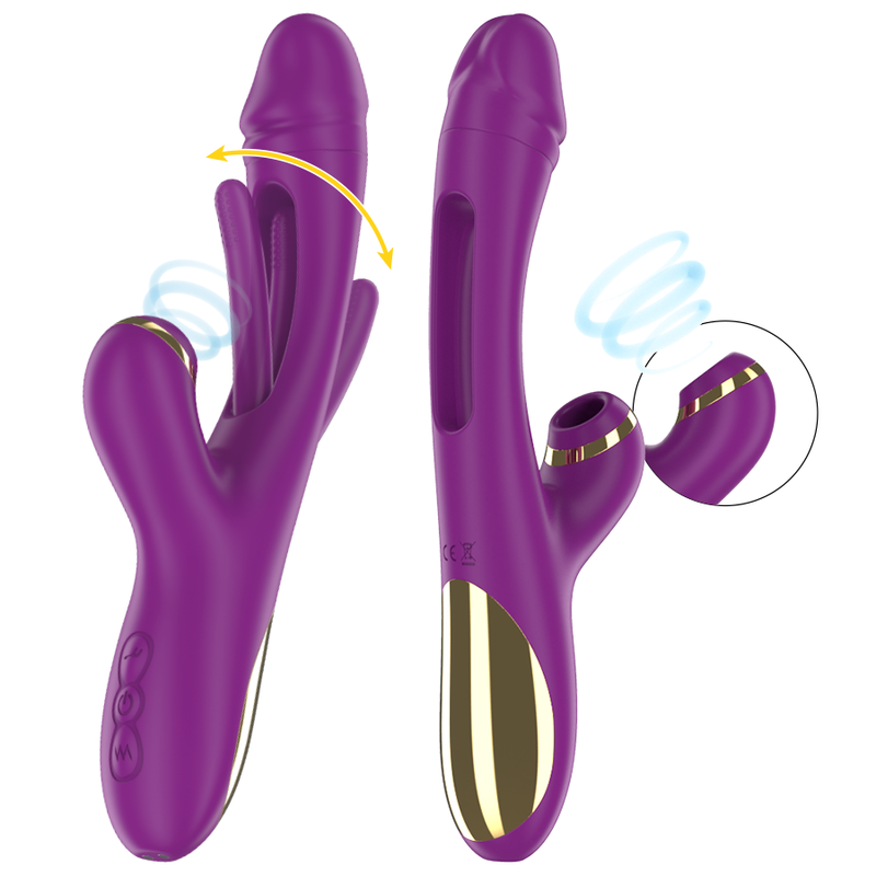 INTENSE - ATENEO VIBRADOR MULTIFUNO RECARREGVEL 7 VIBRAÕES COM LÍNGUA OSCILANTE E SUCO ROXA - Imagem 3