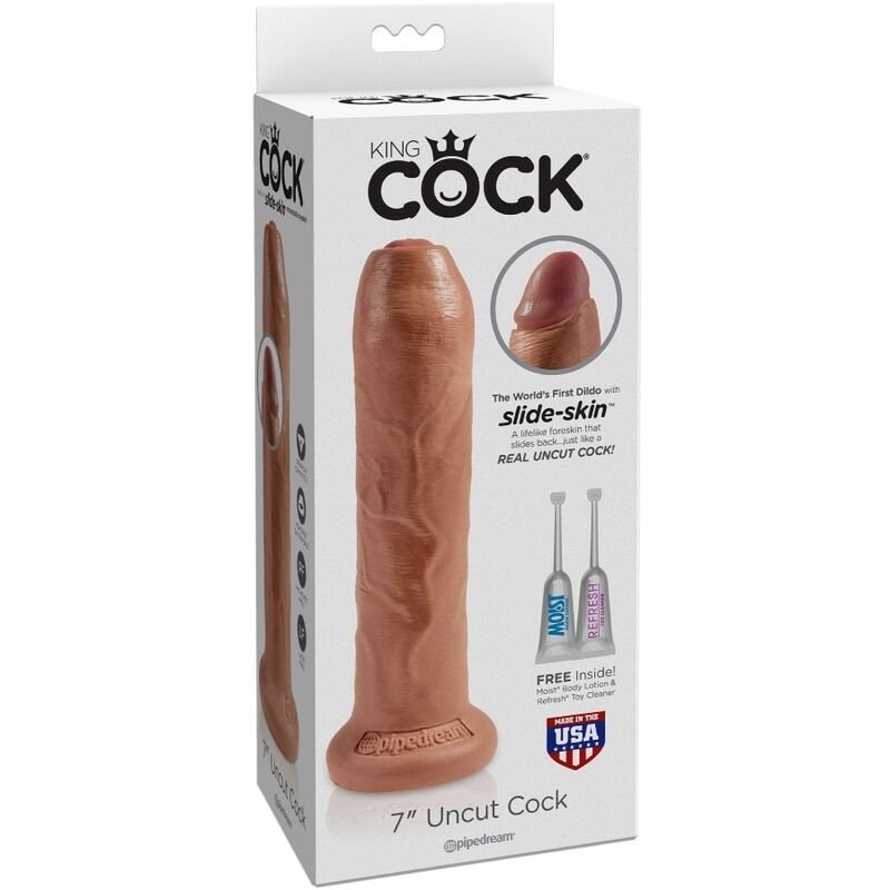KING COCK - PÊNIS REALÍSTICO SEM CORTES 17.8 CM CARAMELO - Imagem 3
