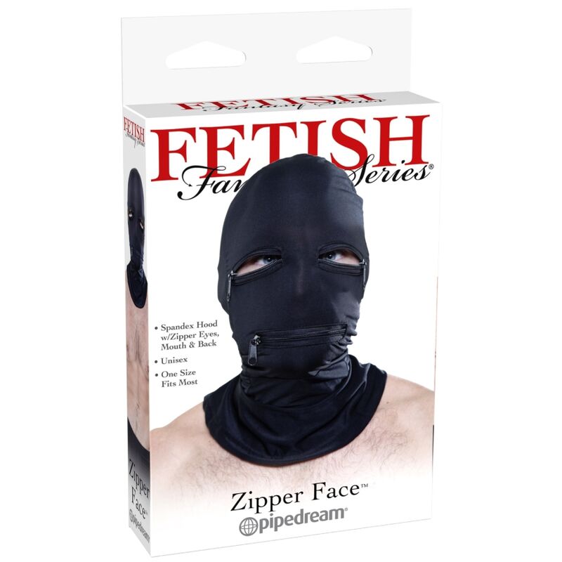 FETISH FANTASY SERIES - CAPUZ COM ZÍPERS PRETO - Imagem 2
