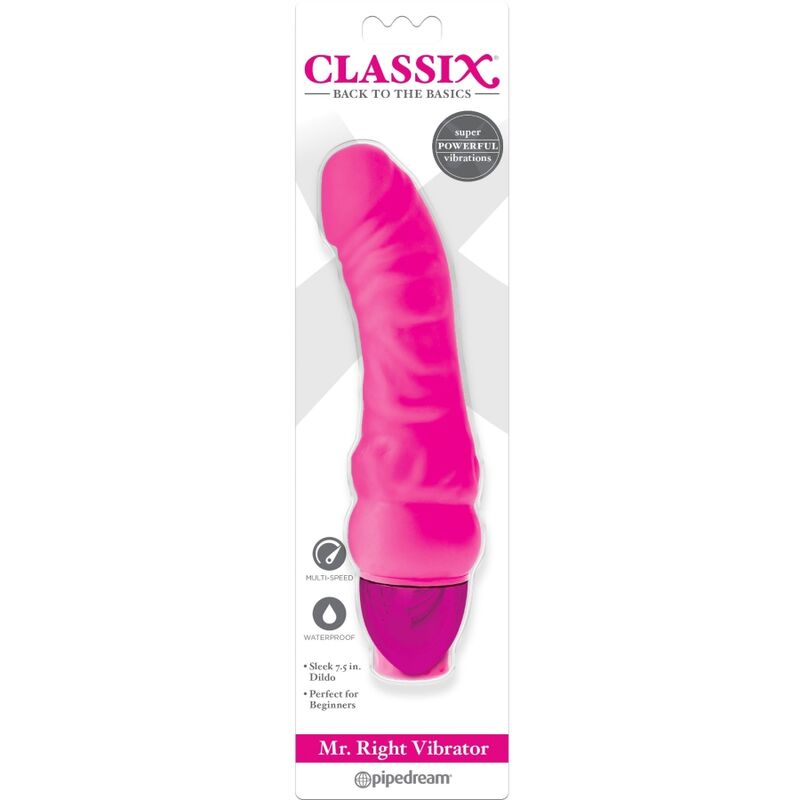 CLASSIX - DILDO VIBRANTE MR. RIGHT MULTI-VELOCIDADE 15,5 CM ROSA - Imagem 2