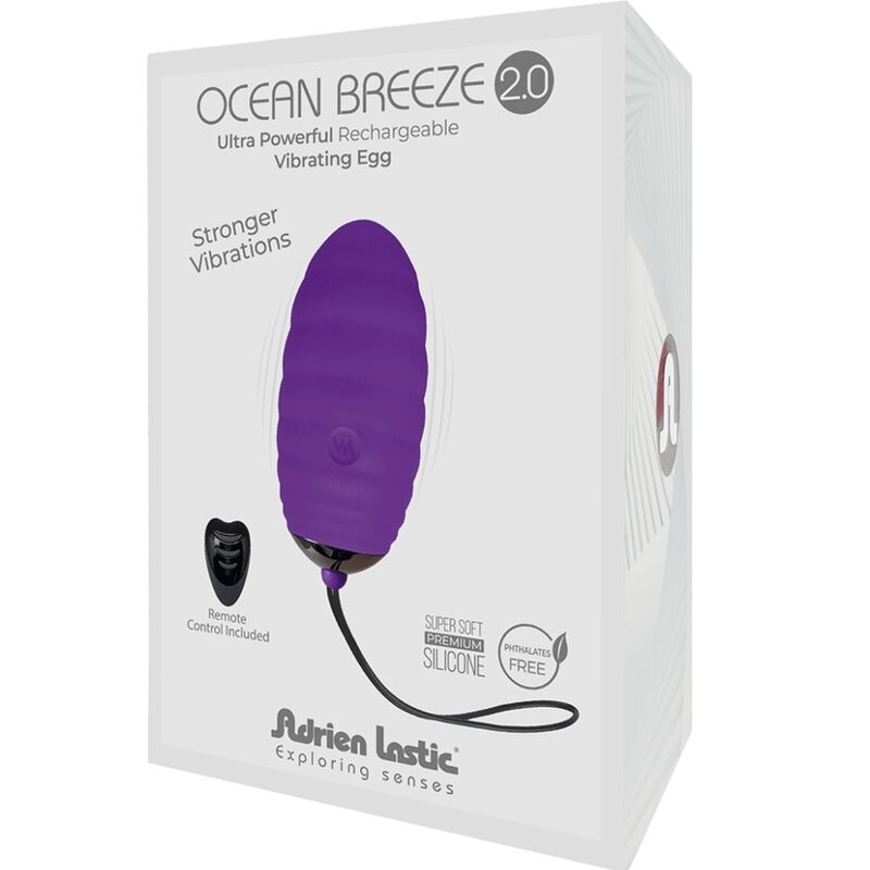 ADRIEN LASTIC - OCEAN BREEZE 2.0 OVO VIBRANTE RECARREGÁVEL CONTROLE REMOTO VIOLETA - Imagem 4