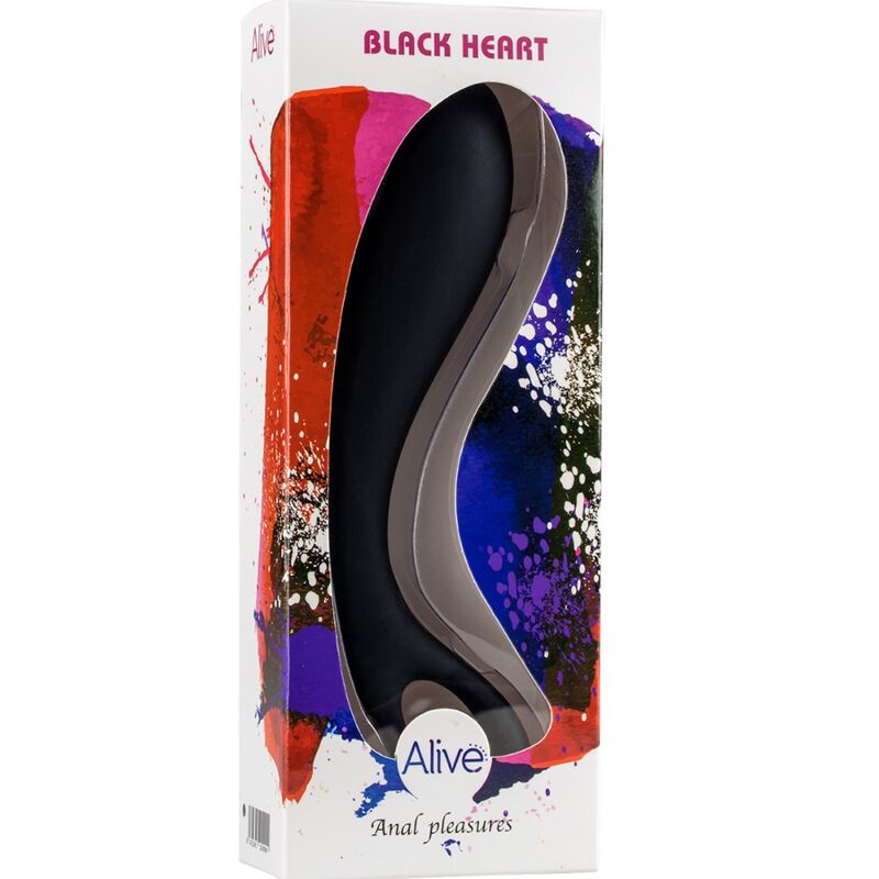 ALIVE - MASSAGEM ANAL CORAÇÃO NEGRO 15 CM - Imagem 2