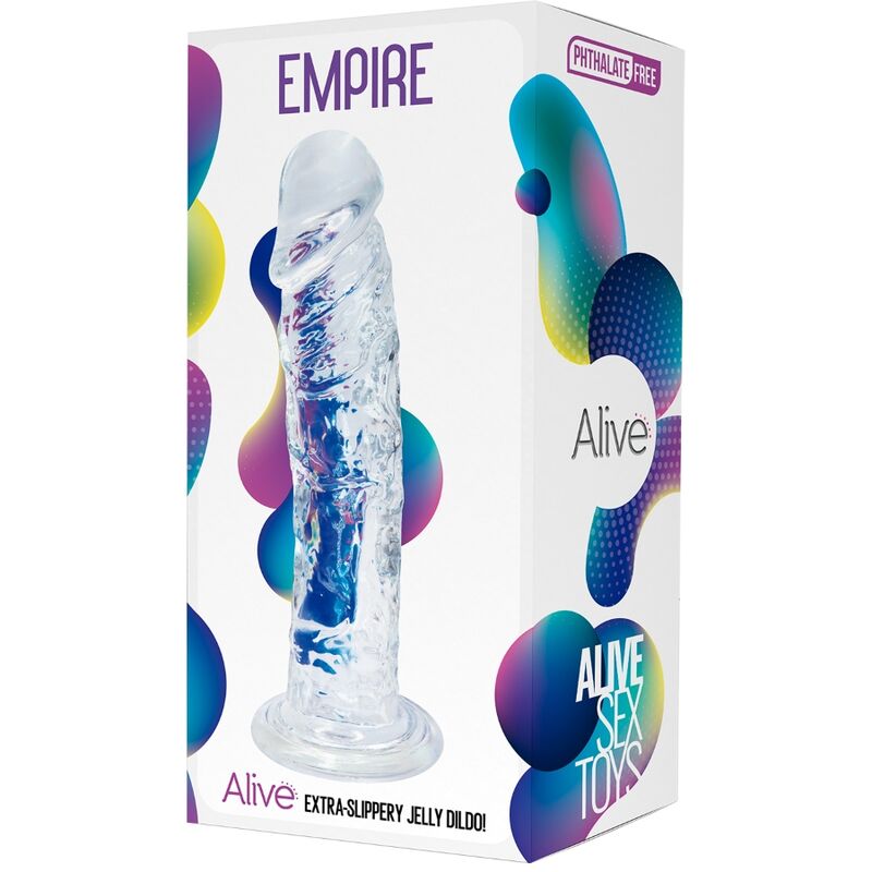 ALIVE - PÊNIS IMPÉRIO REALÍSTICO TRANSPARENTE 19,3 CM - Imagem 2