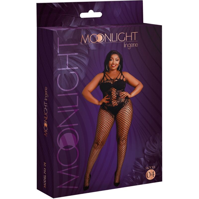 MOONLIGHT - MODELO 4 BODYSTOCK PRETO PLUS SIZE - Imagem 3