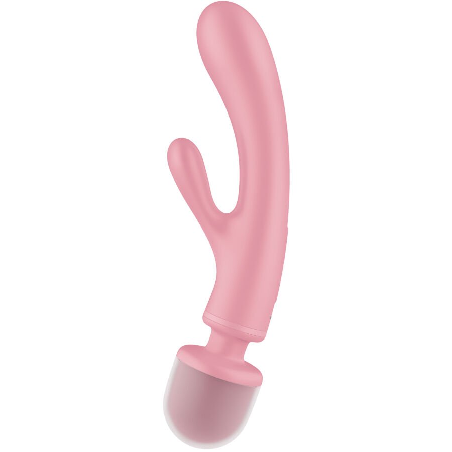 SATISFYER - TRIPLE LOVER MASAJEADOR VIBRADOR RABBIT ROSA - Imagem 3