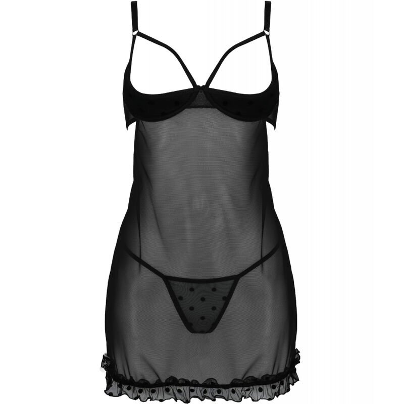 PASSION - MARINA CHEMISE TANGA PRETA S/M - Imagem 3