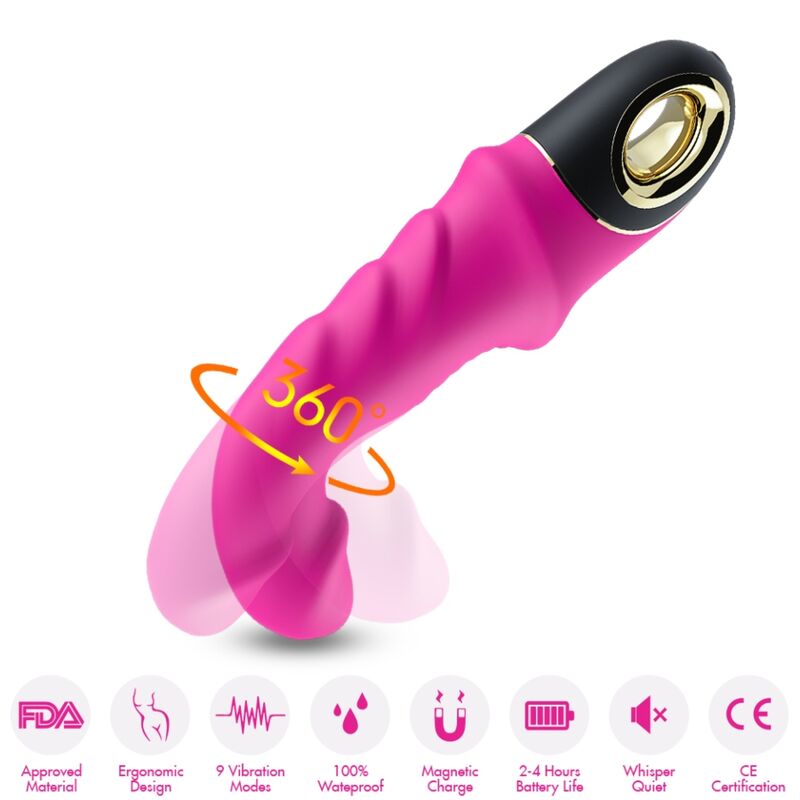 ARMONY - JOYBLADE DILDO VIBRADOR ROTADOR FÚCSIA - Imagem 2