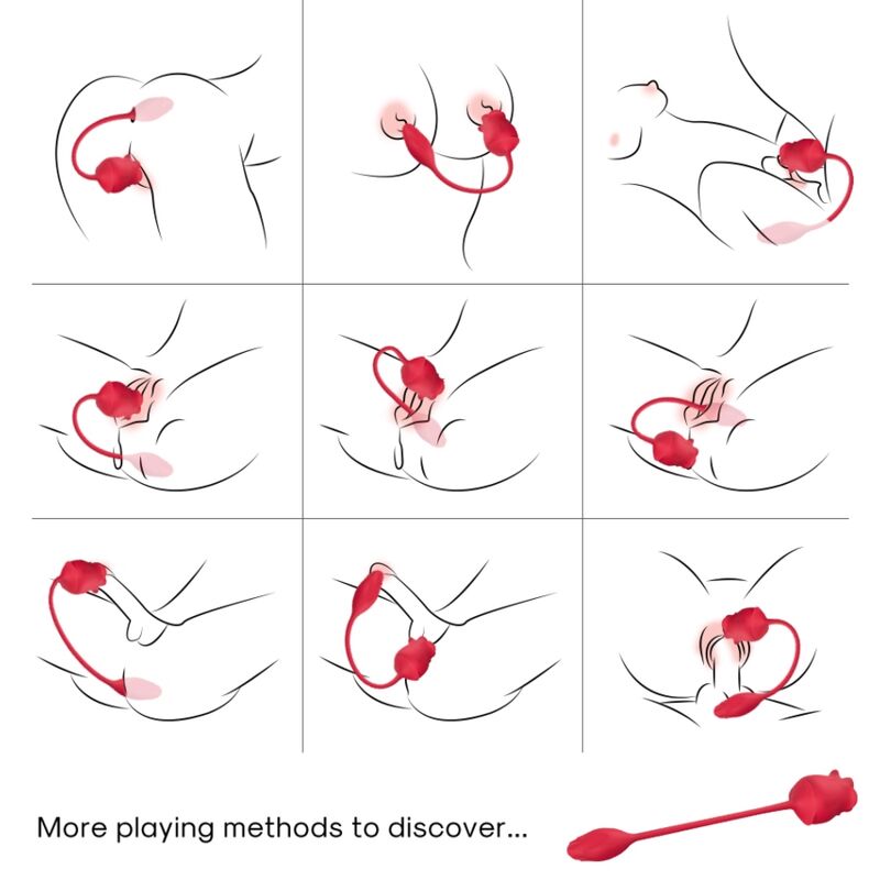 ARMONY - ESTIMULADOR E VIBRADOR ROSA COLA VERMELHO - Imagem 2
