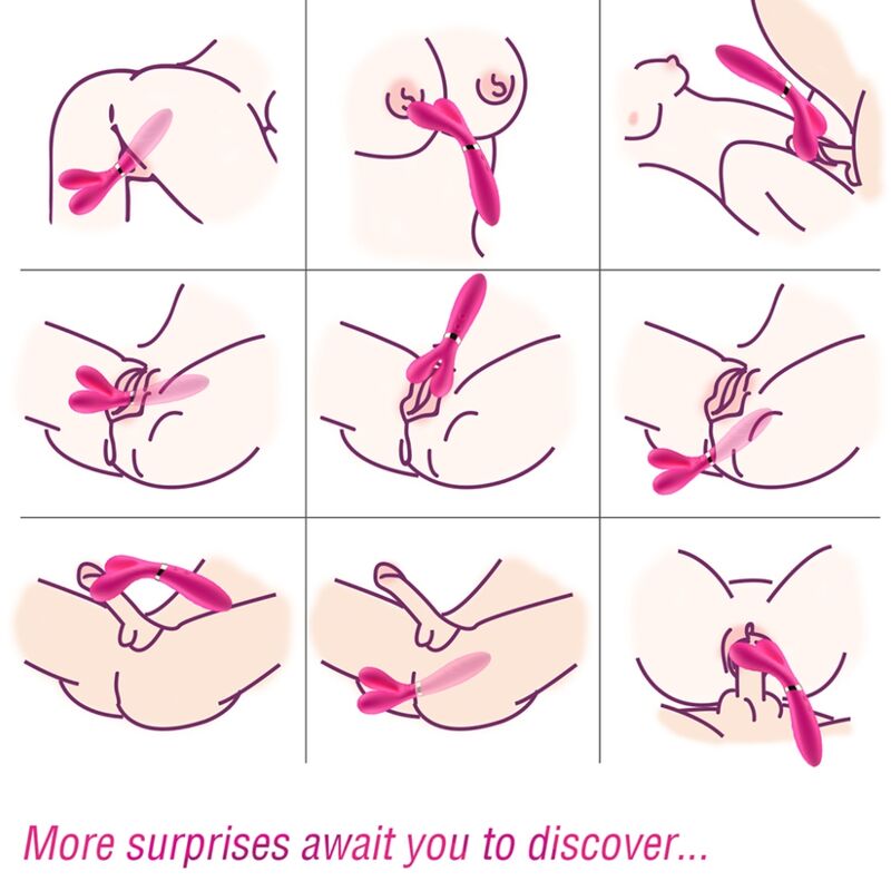 ARMONY - MASSAGER Y-WAND E VIBRADOR CABEÇA DUPLA FÚCSIA - Imagem 4