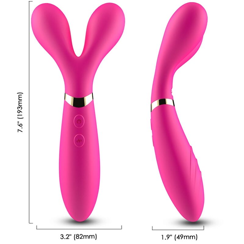 ARMONY - MASSAGER Y-WAND E VIBRADOR CABEÇA DUPLA FÚCSIA - Imagem 3