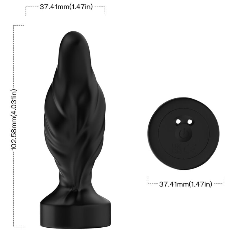 ARMONY - VIBRADOR E PLUG ANAL CONTROLE REMOTO PRETO - Imagem 4