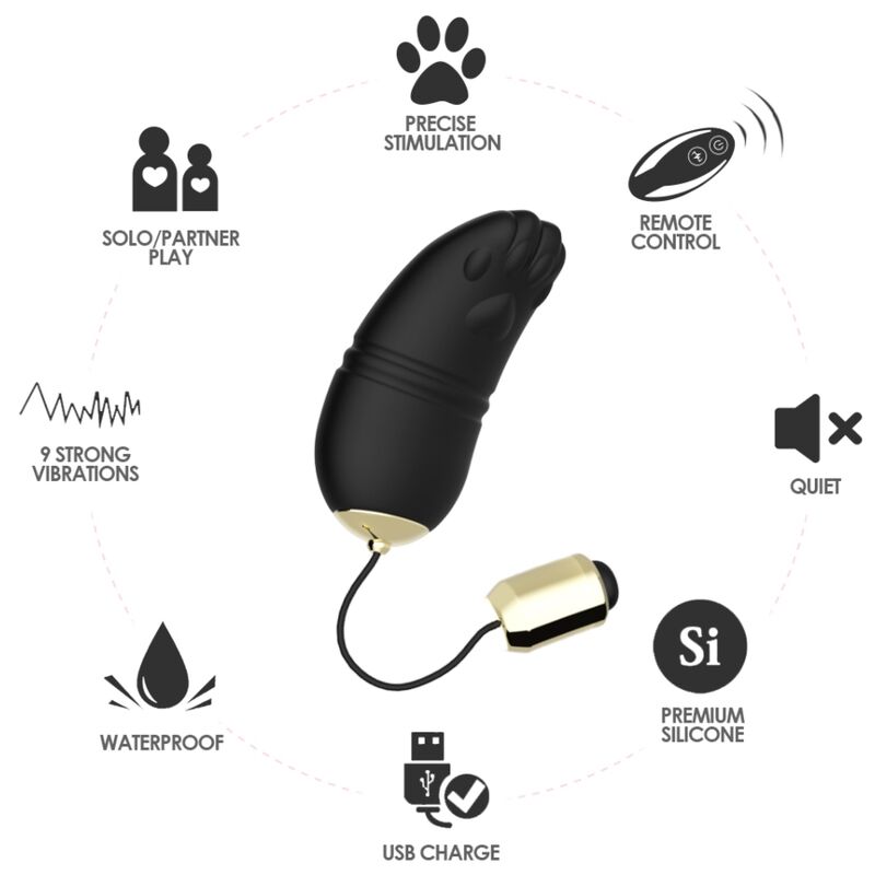 ARMONY - KITTY EGG VIBRADOR G-SPOT CONTROLE REMOTO PRETO - Imagem 2
