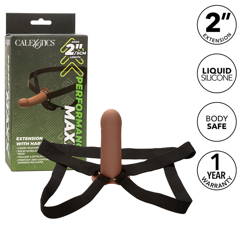 CALEXOTICS - EXTENSO PERFORMANCE MAXX COM ARNÊS PELE MARROM - Imagem 2