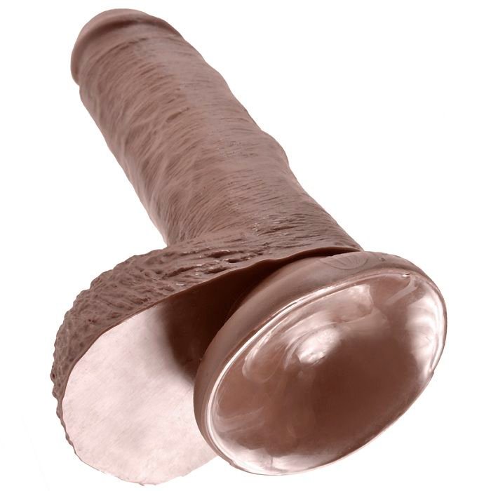 KING COCK - 7 DILDO CASTANHO COM BOLAS 17.8 CM - Imagem 5