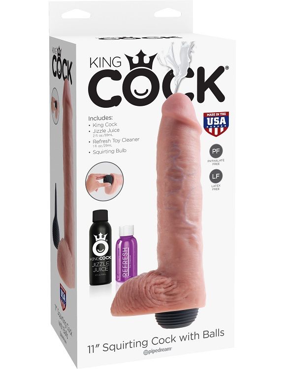 KING COCK - PÊNIS EJACULADOR NATURAL REALISTA 27.94 CM - Imagem 3