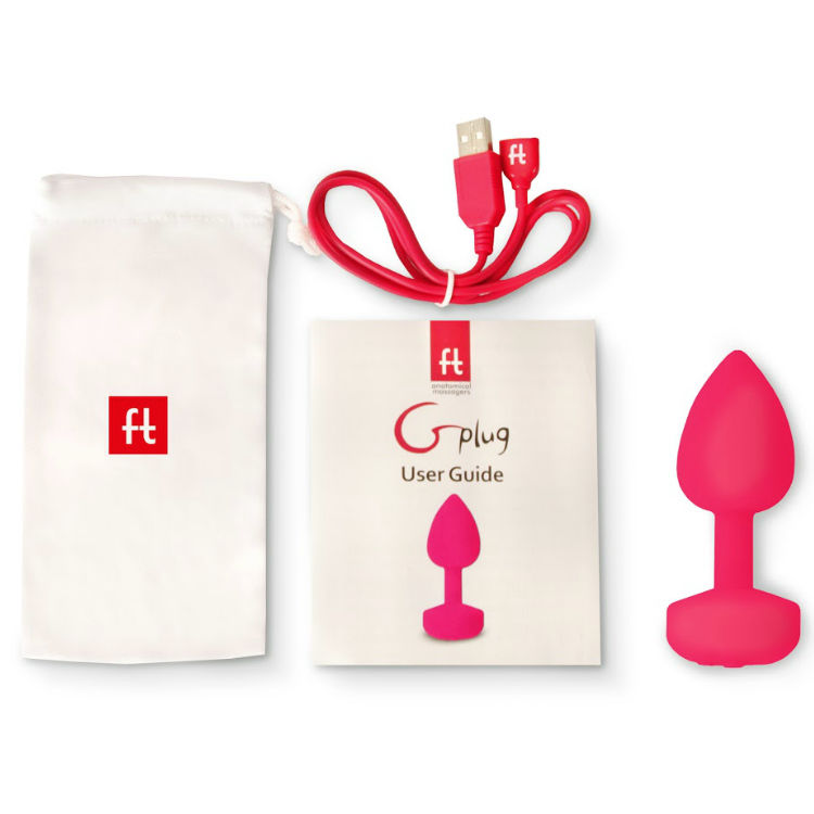 G-VIBE - FUNTOYS GPLUG ANAL VIBRADOR RECARREGVEL PEQUENO NEON ROSA 3CM - Imagem 2